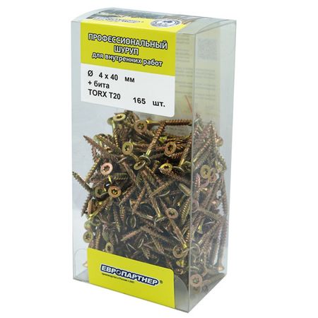шуруп конструкционный для дерева 4,0х40мм TORX20 65шт + бита бита redverg torx tamper 15х50мм 2шт