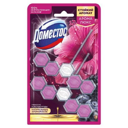 подвеска для унитаза ДОМЕСТОС Пауэр 5 Сказочный аромат Гибискус и Лесные ягоды 2х50г батончик r a w life лесные ягоды 47 г