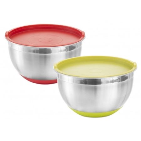 миска ATTRIBUTE Mix 5,5л 25см с крышкой нерж.сталь, пластик микс цвета шампуров ecos 6шт 60x0 65х0 25см прямые нерж   дерево