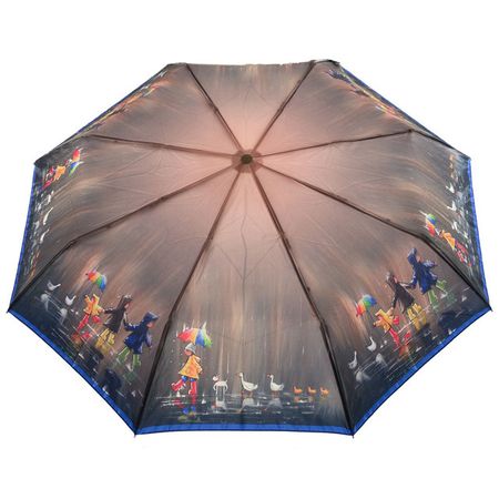 зонт женский автомат 56см фотосатин рисунок в асс-те женский ветрозащитный складной зонт