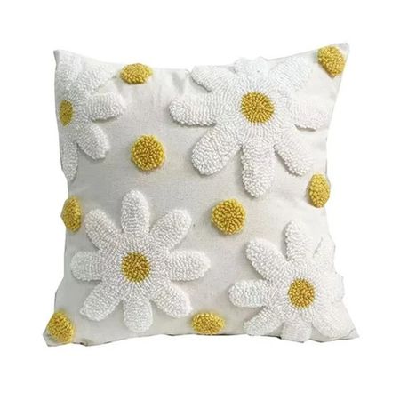 наволочка декоративная TODELIA Ромашки 45х45см белая, арт. HPW0137A-A декоративная наволочка canirica белая 45x45 см