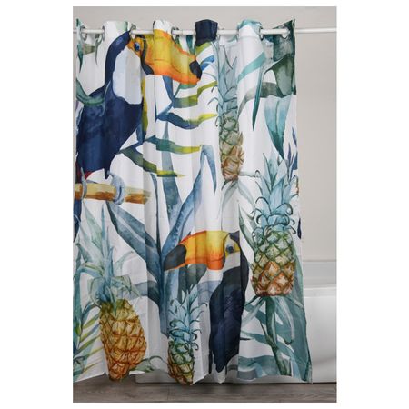 занавеска для ванной VITARTA Toucan 180x200см полиэстер белая тияна шифоновая занавеска белая