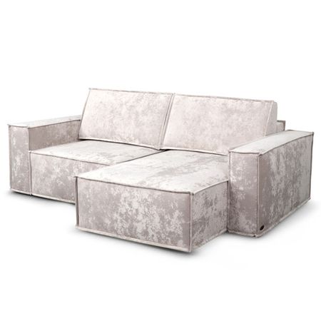 диван-кровать Тулон 6 угловой 2550х1420х910мм велюр бежевый угловой диван king modool max велюр alkantara оранж