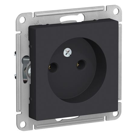 розетка 1 пост Atlas Design б/з карбон