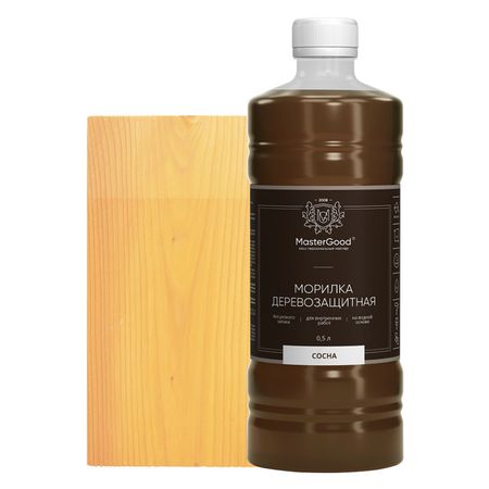 морилка деревозащитная MASTERGOOD сосна 0,5л, арт.мор-0,5/сосна морилка вершина 0 5л сосна арт 003703