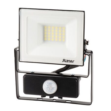 прожектор светодиодный RITTER Профи с датчиком движения 230В 30Вт 6500К 3000Лм IP65 черный zodolamp потолочный прожектор led 3 5 7 10 12 15 30вт