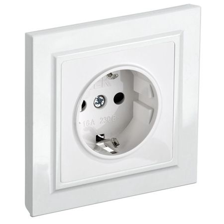 розетка 1 пост IEK BRITE с/з с/ш 16А в сборе белый передсветильник фара в сборе для geely emgrand x7 2011 12 13 14 15 2016