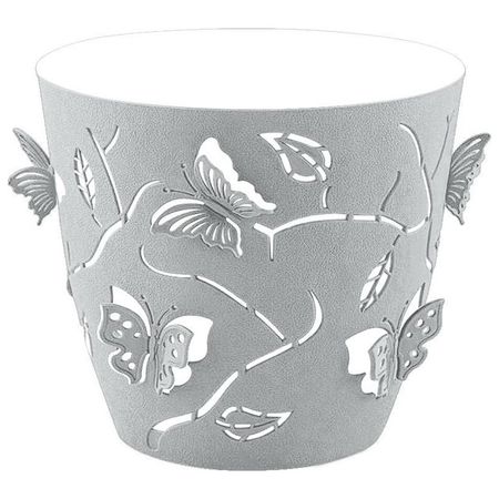 горшок двойной Бабочки 3D 0,7л d11,5см h10,5см жемчужно-серый пластик горшок для орхидей бабочки 3d 0 7л d11 5см h10 5см прозрачный пластик