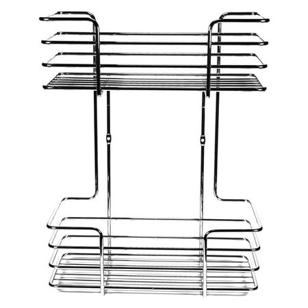полка прямоугольная 2-х ярусная ЧМЗ Новые горизонты 30х13,6х39см хром