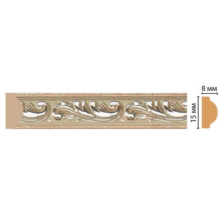 молдинг DECOMASTER 15х8х2400 мм серебро полистирол, арт.130-59 молдинг decomaster 15х8х2400 мм   полистирол арт 130 5