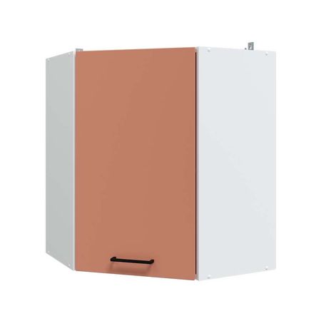 шкаф навесной угловой Латте Шарли терракот 600х600х720мм