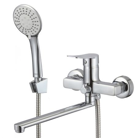 смеситель для ванны MILARDO Demi с коротким поворотным изливом глянцевый хром