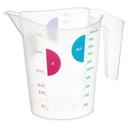 стакан мерный IDEA 1л пластик мерный стакан из боросиликатного стекла daike 5 10 50 100 мл