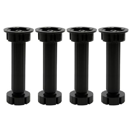 ножка мебельная 150мм 4шт черный регулируемая