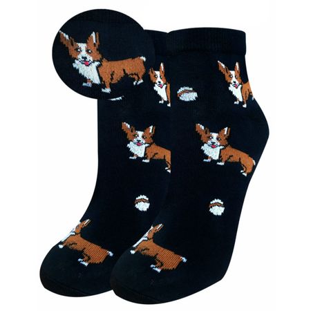 носки CINEMA Корги размер 25 средней длины женские черные гелиевые шары moonbiffy корги хаски