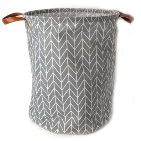 корзина для белья TODELIA Komira 390х390х480мм полиэстер/хлопок/ПВХ серая декоративные подушки наволочки patchwork полиэстер хлопок pu кожа чёрно бело серые