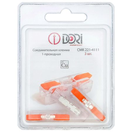 клемма проходная DORI с рычажком 1х4мм.кв 3шт прозрачный клемма соединительная dori 5х4кв мм 6шт прозрачный