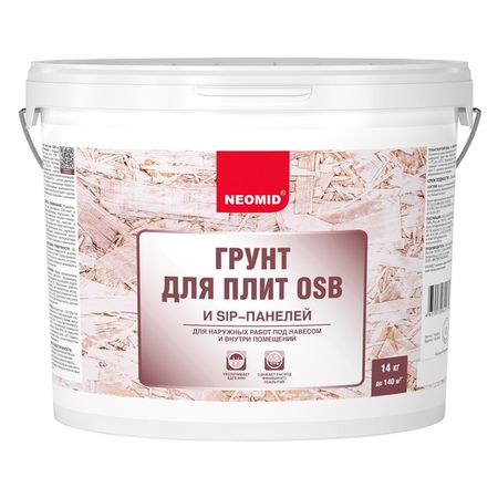 грунт акриловый NEOMID для плит OSB белый 14кг, арт.Н-ГрунтOSB-14 грунт акриловый neomid для плит osb белый 1кг арт н грунтosb 1