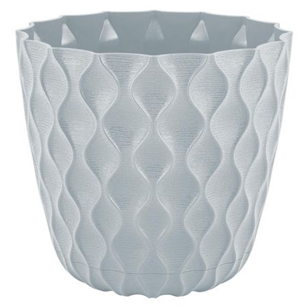 горшок для цветов InGreen Wave с дренажной сеткой и съемным поддоном 0,65л d115мм Утренний туман горшок для ов ingreen wave с дренажной сеткой и съемным поддоном 2 5л d175мм вулканический серый