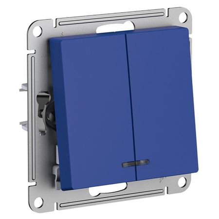 выключатель 2-клавишный SCHNEIDER ELECTRIC Atlas Design с/и аквамарин переключатель 1 клавишный schneider electric atlas design 10а с и