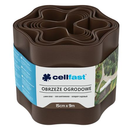 лента бордюрная CELLFAST гофра 15cм коричневая 9м лента бордюрная cellfast гофра 15cм графит 9м