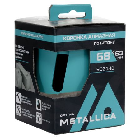 коронка алмазная METALLICA Optima по бетону 68x63мм сегментная без хвостовика
