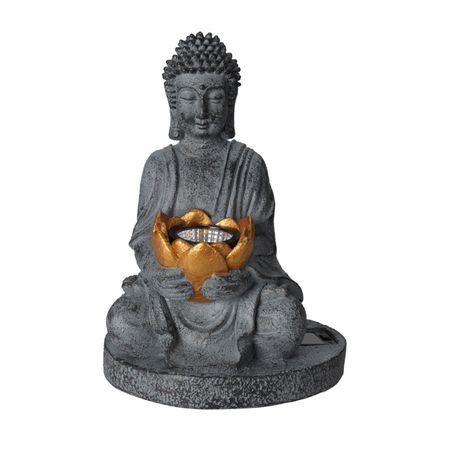 фигура садовая-светильник KOOPMAN Будда 25см солнечная батарея полистоун мини солнечная панель ecoflypower 2в 200ма