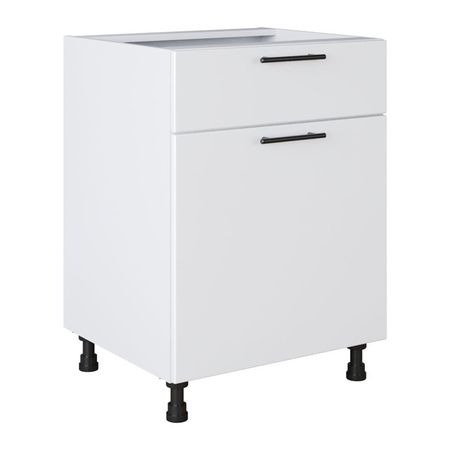 кухонный шкаф напольный Белый лед 820х600х504мм 1 ящик 1 дверь МДФ/ЛДСП кухонный шкаф напольный бергамо 820х600х504мм 1 ящик 1 дверь мдф лдсп