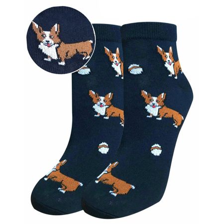 носки CINEMA Корги размер 23 средней длины женские темно-синие гелиевые шары moonbiffy корги хаски