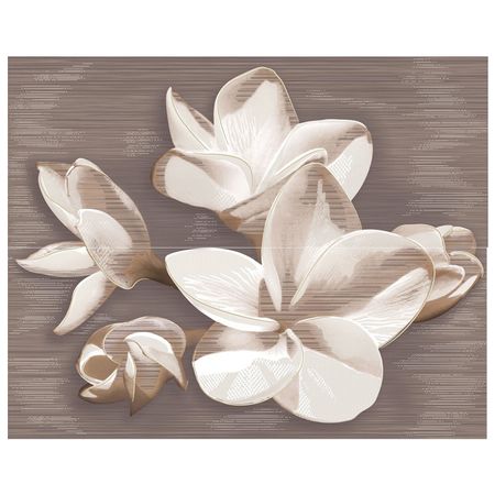 панно настенное AZORI Amati plumeria alba (из 2 пл) 50,5х40,2 коричневый каша овсяная увелка клубника со сливками 5х40 г