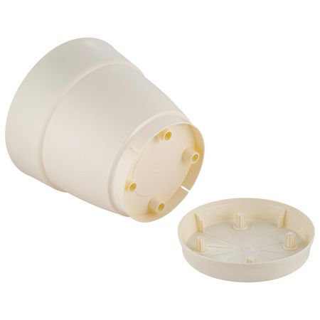 горшок для цветов InGreen Villa de Fiori 4л d20см h18,8см с фиксируемым поддоном белоснеж. жасмин горшок ливингрин толедо d 20см 3л мята с поддоном