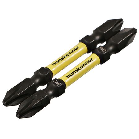биты HANSKONNER PH2 65мм двусторонние torsion 2шт vibratite отвертки биты ованадиевая 1 шт fd4 fd5 5 fd7