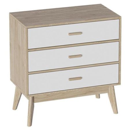 комод Калгари 810x400x820мм дуб натуральный светлый/белый матовый натуральный кристалл кварц белый кластер