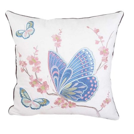 наволочка декоративная TODELIA Бабочки 45х45см белая, арт. HPW0061A-A декоративная наволочка canirica белая 45x45 см