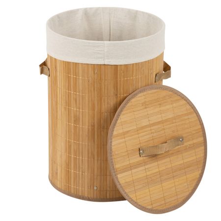 корзина для белья складная D345х500мм натуральная светлая бамбук