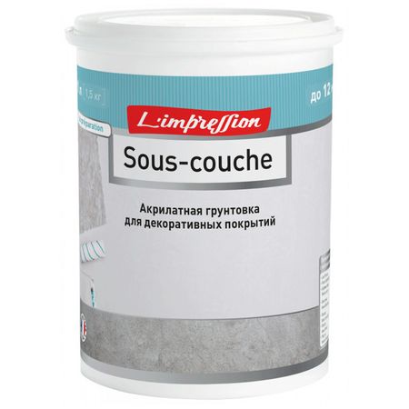 грунтовка пигментированная для декоративных покрытий LIMPRESSION Sous-couche 1л, арт.150-474 грунтовка пигментированная для декоративных покрытий limpression sous couche 4 5л арт 150 478