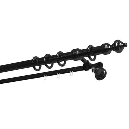 карниз 2-рядный УЮТ 28мм 200см черный, арт.2005758 карниз 2 рядный уют 28мм 200см арт 2005758