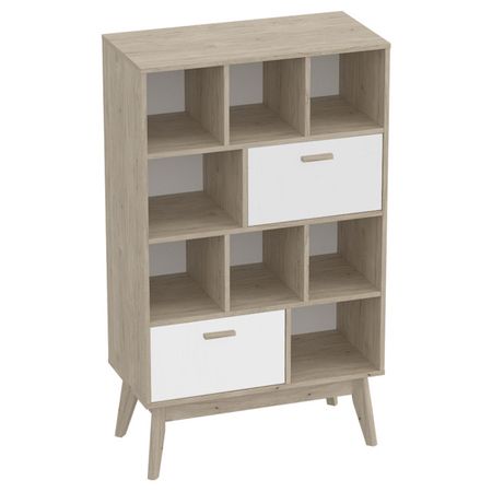 стеллаж Калгари 802x400x1350мм дуб натуральный светлый/ белый матовый натуральный кристалл кварц белый кластер