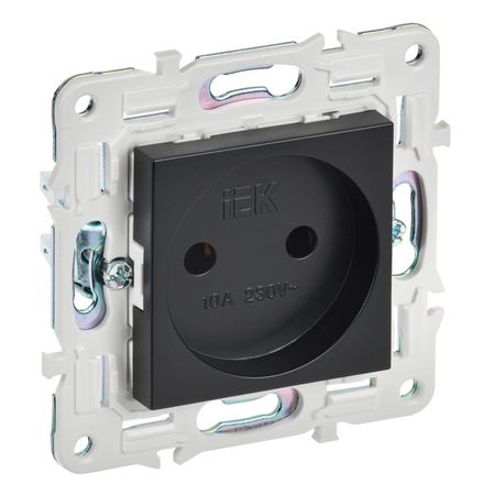 розетка 1 пост IEK Skandy б/з/ б/ш 10А черный розетка 1 пост iek skandy с з с ш 16а арктический белый