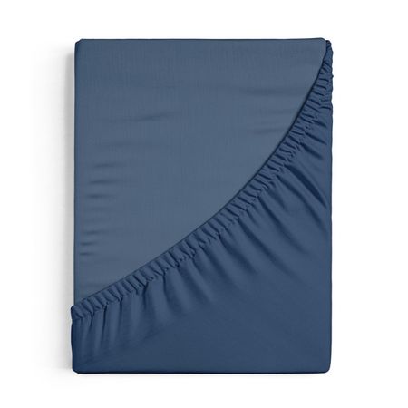 простыня на резинке TODELIA 160х200х25см перкаль королевский синий 2, арт.МДпр160200  13530 хлопковая простыня dreamreal 100 160 200