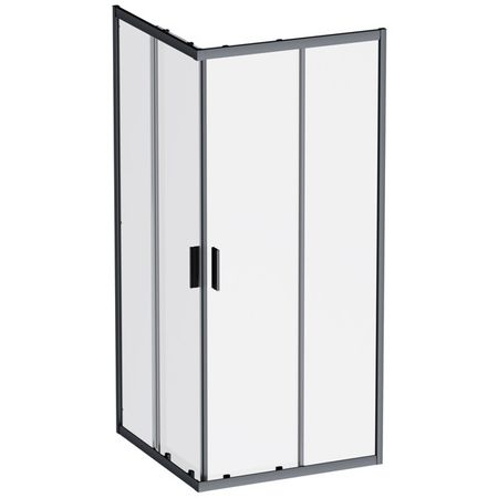 ширма душевая AM.PM Gem 90x90см квадратная профиль черный матовый без поддона