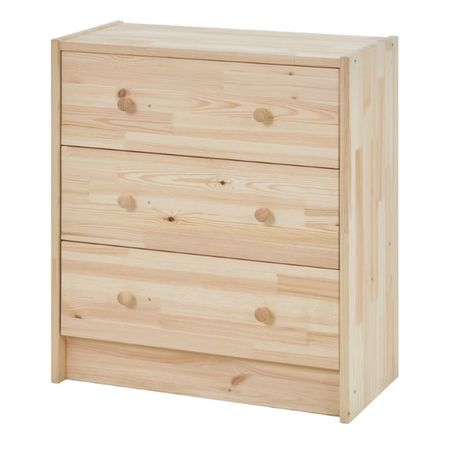 комод Рытыв 3 ящика 626х300х697мм натуральный сосна