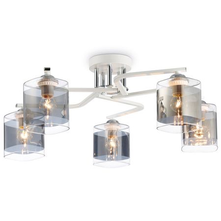 люстра потолочная AMBRELLA LIGHT Традиционный E27х5 60Вт белый/хром/дымчатый