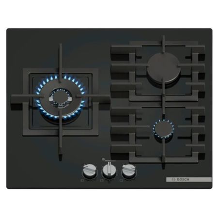 поверхность газовая BOSCH PPC6A6I40O 3 конфорки закаленное стекло черный сверла с зенковкой bosch 6 35 мм