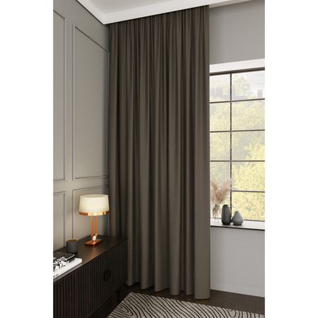 штора портьерная на шт.ленте AMAZONTEXTILE HOME блэкаут 200x260см коричневая, арт. Nightfall v7