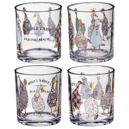 набор стаканов LEFARD Family farm 4шт 320мл низкие стекло стаканов crystalex рэй 6шт 300мл низкие стекло