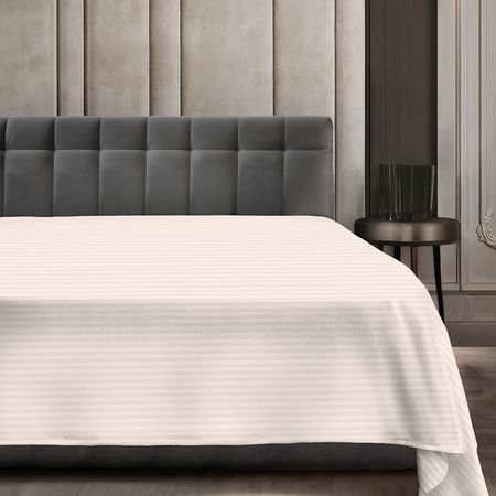 простыня VEROSSA Страйп/Stripe 220х240см сатин-страйп светло-бежевая, арт.925734 пододеяльник actuel сатин страйп светло   150х215 см