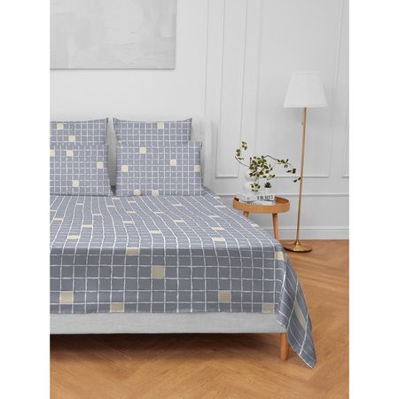 простыня ХОРОШО ДОМА Тессера 220х240см бязь серая, арт.936082 простыня самойловский текстиль 220х240см бязь белая арт 762884