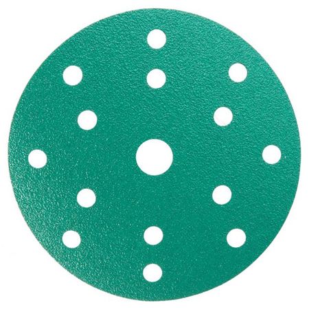 круг шлифовальный ABRAFORCE Green Film на плёночной основе 150мм Р80 15 отв 5шт