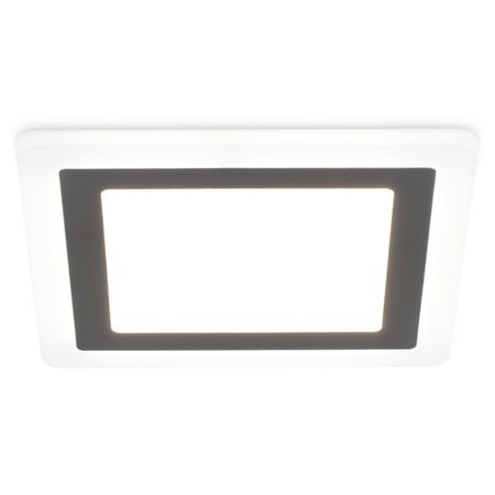 светильник встраиваемый AMBRELLA LIGHT Даунлайт LED 3Вт+3Вт 4200K+4200K 3 режима света квадрат белый